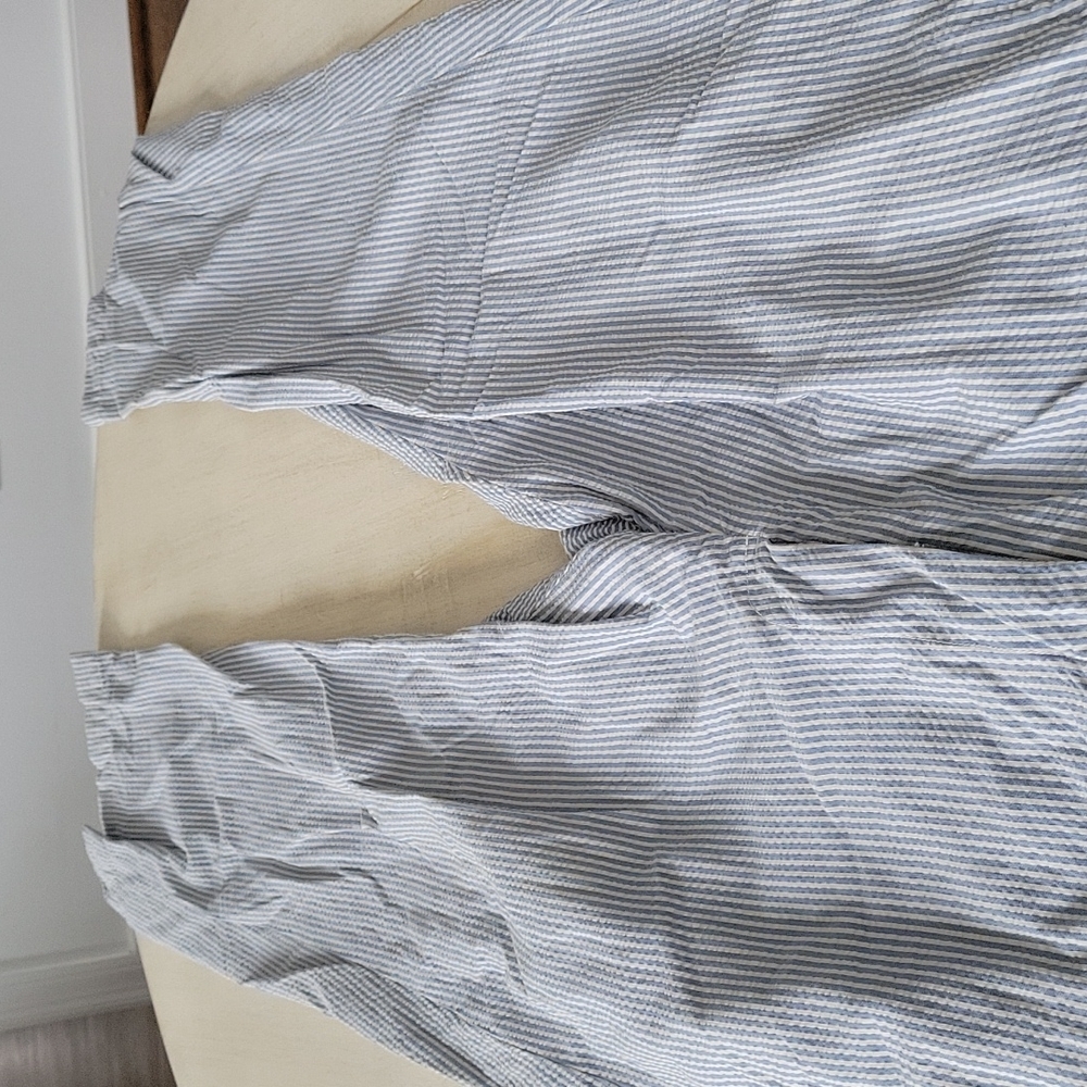 Polo Ralph Lauren blue white pin stripe textured straight leg slacks sz 36/30 - Picture 3 of 6